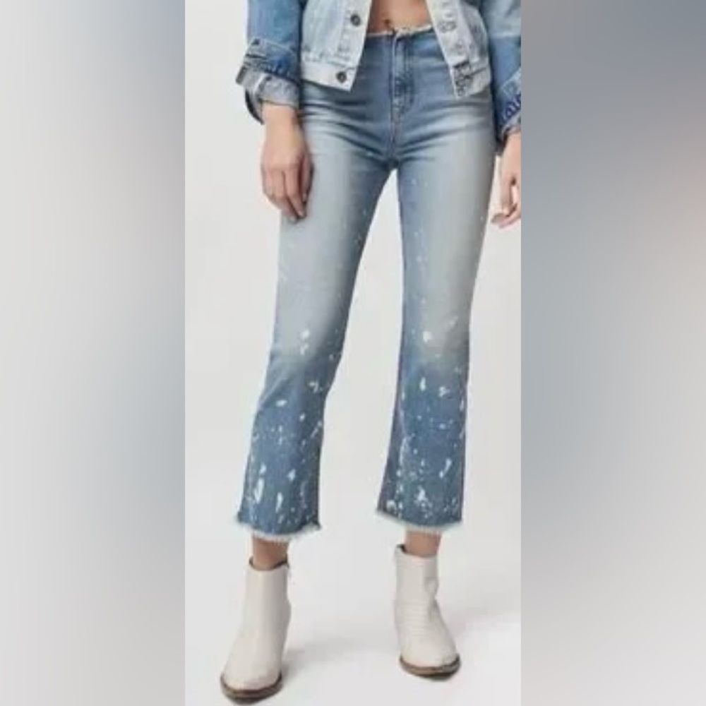 NWT Free People Raw Waistband Cropped Bootcut Jeans